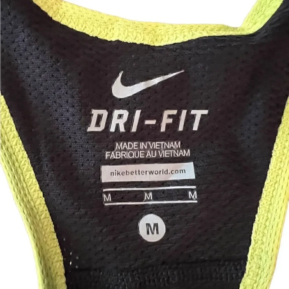 Nike Women’s Medium Turquoise Black Yellow Running Yoga Dri Fit Summer Tank Top